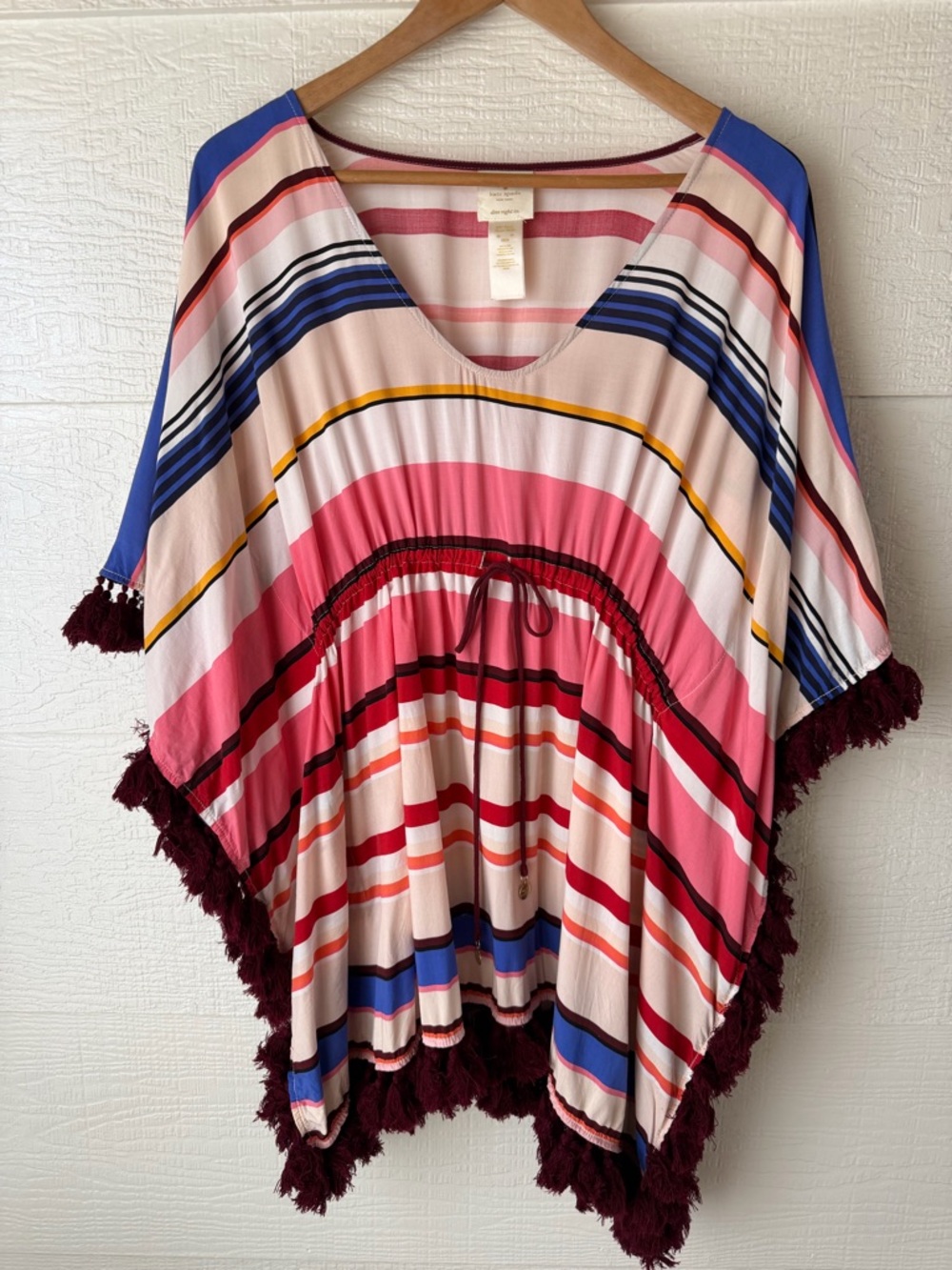 Kate Spade Tassel Cover Up Striped Swim Cover XS Colorful